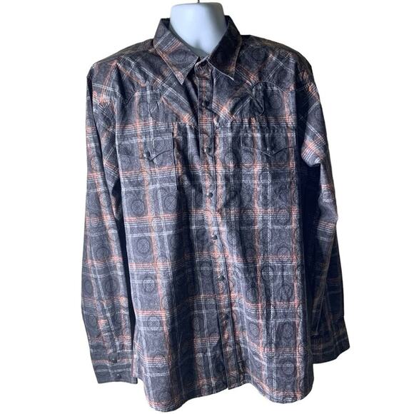 Wrangler Retro Western Shirts Cowboy Mens XL Long Sleeve Button Tartan Plaid NWT - Picture 3 of 8